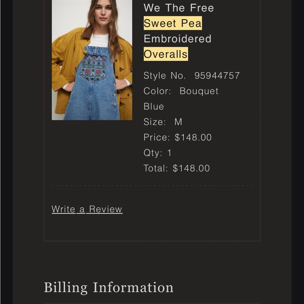 We the Free Sweet Pea Embroidered Overalls - Picture 2 of 5